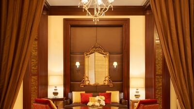 Designed by Hirsch Bedner Associates together with local designers, the hotel’s interiors were inspired by the region’s heritage and St Regis brand, mixing colours of the local sands, traditional cuisine and souqs.