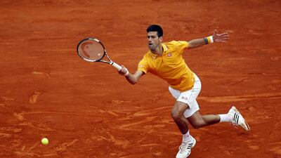 Novak Djokovic against Tomas Berdych of the Czech Republic during their final at the Monte Carlo Masters in Monaco April 19, 2015. Reuters