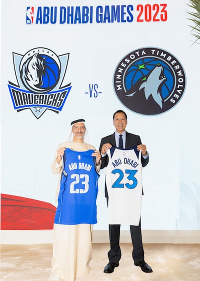 DCT-Abu Dhabi director general, Saleh Mohamed Al Geziry with the NBA’s Europe and Middle East managing director Ralph Rivera. Abu Dhabi Games