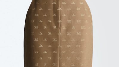 Exclusive to the Middle East: pencil skirt with MaxMaragram logo, from Max Mara