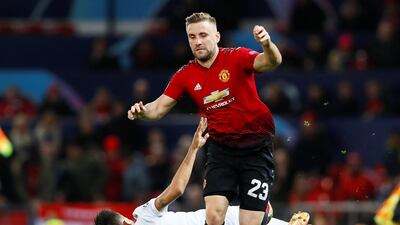 Juventus' Rodrigo Bentancur in action with Manchester United's Luke Shaw. Reuters