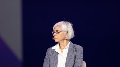 Caren Grown, senior director for Gender at World Bank Group; speaks on a panel. Reem Mohammed / The National