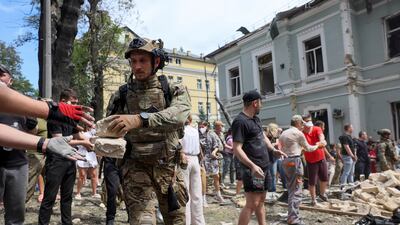 Most of Ohmatdyt was destroyed. Reuters