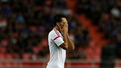 Ali Mabkhout has returned to his club Al Jazira for treatment after being ruled out of the UAE's friendlies against Haiti and Uzbekistan. Jorge Silva / Reuters