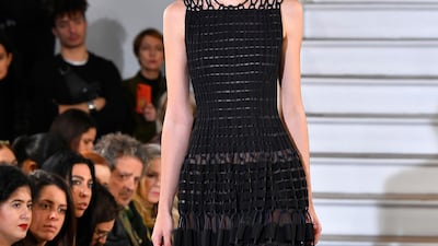 A look from the Maison Rabih Kayrouz spring / summer 2020 collection during Paris Haute Couture Fashion Week on January 20, 2020. Getty Images