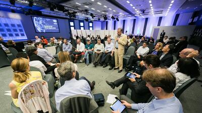 Above, one of the brainstorming sessions at the World Economic Forum's Summit on the Global Agenda that is being held in Abu Dhabi. Courtesy World Economic Forum