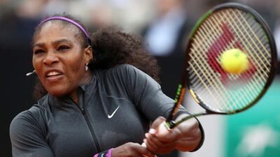 Serena Williams returns the ball against Madison Keys in Rome. REUTERS/Alessandro Bianchi