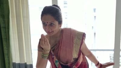 Riddhi Doshi in a paithani sari for her Dance and Textile project. Courtesy Riddhi Doshi