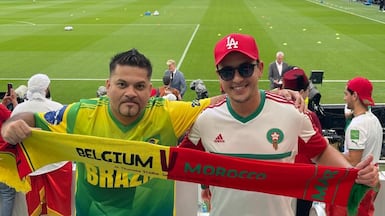 Dubai project manager Monty Guhathakurta, right, hopes to travel to the US for the World Cup, depending on ticket prices. Photo: Monty Guhaehakurta