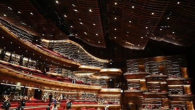 Inside the Dubai Opera in Dubai. Pawan Singh / The National