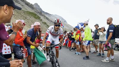 UAE Team Emirates rider Fabio Aru rides through the crowds on the iconic Tourmalet climb on the 2019 Tour de France. All photos Bettini Photo
