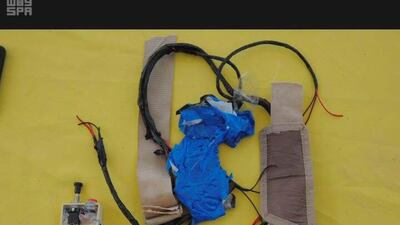 A photo released by the Saudi Press Agency on September 19, 2016 shows explosives seized by Saudi security forces after breaking up ISIL terror cells. Saudi Press Agency / Reuters