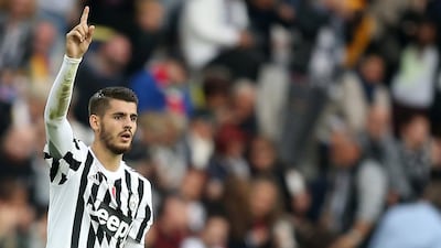 Juventus and Spain forward Alvaro Morata celebrates scoring against Bologna in Serie A on Sunday. Marco Bertorello / AFP / October 4, 2015