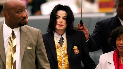 Michael Jackson arrives at court for his child molestation trial in 2005, in which he was later acquitted. AP