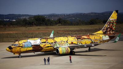 The Brazil World Cup plane, shown in full on Tuesday. Nacho Doce / Reuters / May 27, 2014