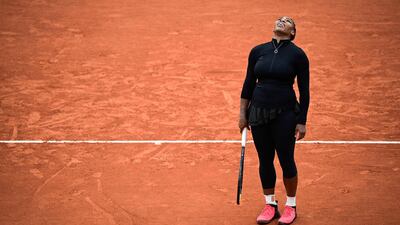 Serena Williams of the US reacts as she plays against Kristie Ahn. AFP