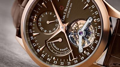 The Manero Tourbillon limited edition 2015 is being sold for Dh427,150 in the UAE. Courtesy Carl F Bucherer