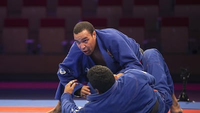 Faisal Al Ketbi (UAE) VS Eduardo Inojosa from Brazil. Ketbi wins this match. Abu Dhabi's World Professional Jiu Jitsu Championship 2015. Abu Dhabi, United Arab Emirates. Mona Al Marzooqi/ The National