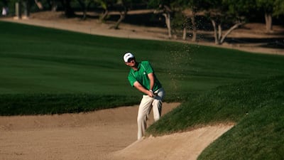 England's Justin Rose plays a shot from a bunker on the 7th hole during the third day of the Dubai Desert Classic golf tournament in the Gulf emirate on January 31, 2009. Irish teenage prodigy Rory McIlroy grabbed the halfway lead with a 25-foot eagle putt on the last. AFP PHOTO/KARIM SAHIB *** Local Caption *** 212564-01-08.jpg