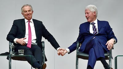 Former UK prime minister Tony Blair had a close working relationship with former US president Bill Clinton when they were both in power. Getty Images