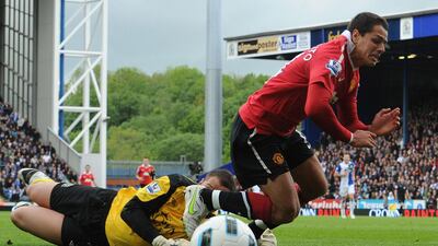 Javier Hernandez wins the penalty that Wayne Rooney converted.