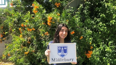 Tara Masri, a Palestinian teenager from Nablus, has won a full-ride scholarship worth more than $307,000 to study at the coveted Middlebury College in Vermont. Courtesy: Tara Masri