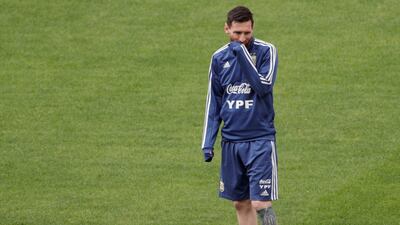 Lionel Messi takes part in Argentina training at the Pacaembu Stadium, Sao Paulo, Brazil ahead of Saturday's 2019 Copa America third-place play-off against Chile. Reuters