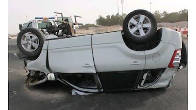 A reader points out that the UAE has suffered nearly 10,000 traffic fatalities in the past decade, half because of speeding. He recommends tougher enforcement of the black points system. Courtesy Dubai Police