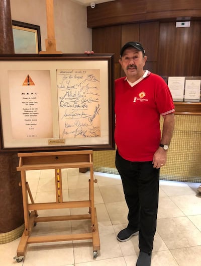 Peter Bolton in the Majestic Hotel, Belgrade, when Man Utd played there in Oct 2019.