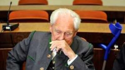 Josef Scheungraber sits in the court in Munich yesterday.