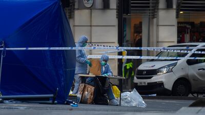 Forensic officers investigate the scene of yesterday's London Bridge stabbing attack on November 30, 2019 in London, England. Peter Summers/Getty Images