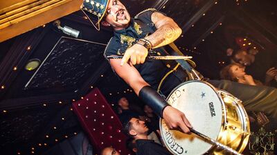 Ringmaster Darren Somerville, 35, began his career on stage as a drummer in a band in his native Ireland and toured Europe before joining Cirque Le Soir in London when the club was just a small Soho venue with a capacity of about 150. Courtesy of Cirque Le Soir