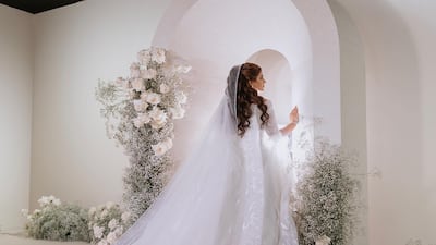 Sheikha Mahra wore a dress by Filipino designer Ezra Santos for her wedding to Sheikh Mana Al Maktoum. All photos: @hhshmahra / Instagram