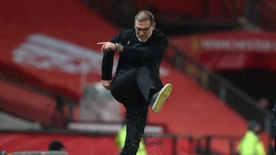 West Bromwich Albion manager Slaven Bilic kicks a can of drink. Reuters