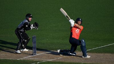 Dawid Malan of England hits a six. Getty