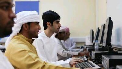 Mansour Al Siyabi, left, is proud to be among the first to be offered a place at Adveti under the new system.