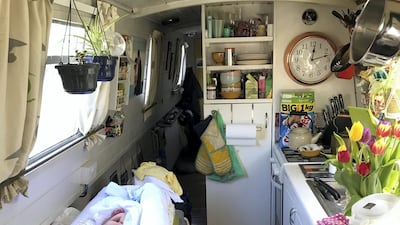 The couple paid £39,000 for their houseboat. Courtesy Kim Easton-Smith