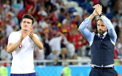 Gareth Southgate, right, withdrew Harry Maguire from his squad for the upcoming Nations League fixtures following the Manchester United captain's guilty verdict. EPA