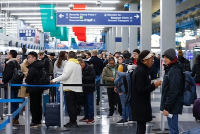 Travellers at O'Hare International Airport in Chicago, Illinois, on November 22. AFP