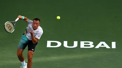 Philipp Kohlschreiber on his way to victory on Monday. Getty