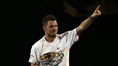 Stanislas Wawrinka had the inspiring words of Irish playwright and Nobel winner Samuel Beckett inscribed on his forearm. Aijaz Rahi / AP Photo