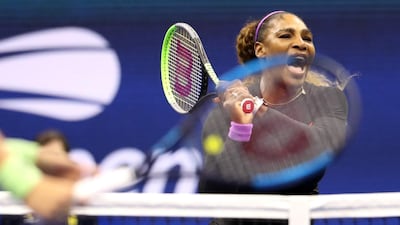 Serena Williams during her Women's match against Catherine McNally. AFP