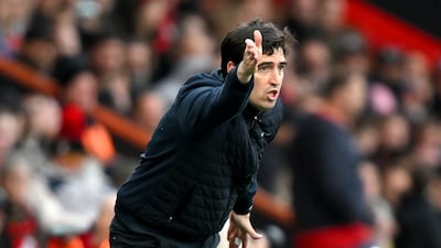 Bournemouth manager Andoni Iraola during his penultimate game in charge. EPA