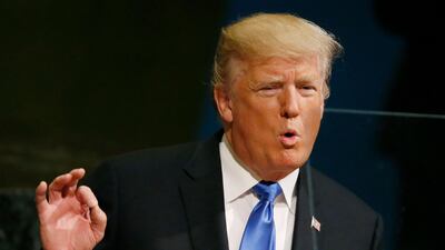 US president Donald Trump delivers his first address to the United Nations in New York. Shannon Stapleton / Reuters