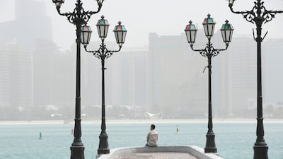 Poor visibility in the city of Abu Dhabi.
