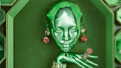 The metallic busts that decorate the new Wonderlab stores have been designed by Swarovski creative director Giovanna Engelbert. Courtesy Swarovski