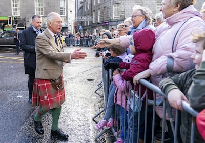 King Charles III meets the crowds during a visit to Aberdeen in October. PA
