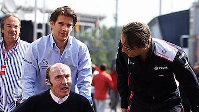 Sir Frank Williams, left, the Williams team owner, and Adam Parr, the chief executive of Williams F1.