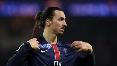Paris Saint-Germain's Zlatan Ibrahimovic shown during a Coupe de la Ligue match against Saint-Etienne on Tuesday. Franck Fife / AFP / December 15, 2015