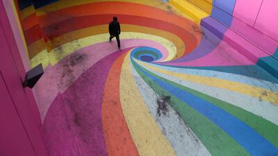 A solitary figure in the streets of Santiago in Chile after town halls tightened lockdown restrictions during the coronavirus outbreak. Reuters